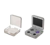 Custodia protettiva per Miyoo Flip/Flip V2 console di gioco Materiale PC Anticaduta Antigraffio Manicotto protettivo a conchiglia trasparente Ergonomica Pelle antiurto (Grigio trasparente)