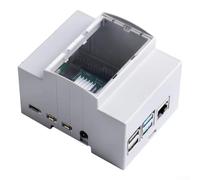 Custodia protettiva per montaggio su guida DIN per Raspberry Pi 4/3, custodia in ABS con blocco scorrevole, da appendere alla parete (Pi4B non ha una ventola)