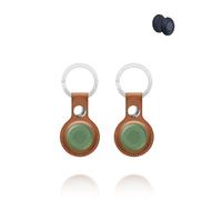 Custodia protettiva per Motorola Smart Tag - Custodia protettiva in pelle PU con portachiavi anti-smarrimento, confezione da 2, marrone