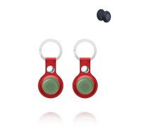 Custodia protettiva per Motorola Smart Tag - Custodia protettiva in pelle PU con portachiavi, design anti-smarrimento, 2 pezzi, rosso