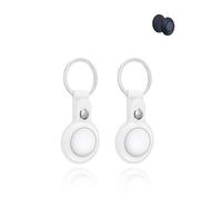 Custodia protettiva per Motorola Smart Tag, in pelle PU, con portachiavi, design anti-smarrimento, confezione da 2, colore: bianco
