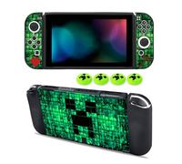 Custodia protettiva per Nintendo Switch OLED, custodia OLED per interruttore e impugnature per pollice, custodia morbida agganciabile per Nintendo Switch OLED, custodia sottile antiurto e antigraffio