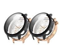 Custodia protettiva per Oneplus Watch 3 43 mm/Oppo Watch X2 mini pellicola protettiva per display, custodia protettiva in policarbonato rigida con pellicola protettiva (nero+nero)