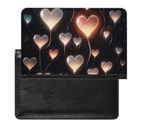 Custodia protettiva per passaporto con cuore incandescente e scritta "Love", da viaggio, unisex, per adulti, impermeabile