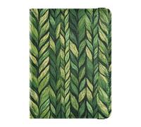 Custodia protettiva per passaporto in finta pelle intrecciata verde ultra sottile, Finta trama verde, 1 size