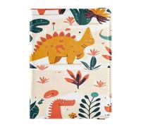 Custodia protettiva per passaporto in pelle combinata leggera custodia protettiva per vaccino per donne uomini famiglia organizer per documenti accessori viaggio dinosauro e pianta, Multi, 1 size,