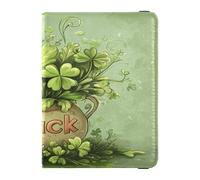 Custodia protettiva per passaporto in pelle PU, leggera, per donne e uomini, per famiglia, badge, carta d'identità, vaccino, portafoglio, accessori da viaggio per San Patrizio, La fortuna di San