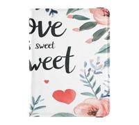 Custodia protettiva per passaporto in pelle PU, ultra sottile, per donne e uomini, organizer per documenti di famiglia, accessori da viaggio, accessori essenziali per San Valentino, fiori, amore,