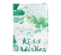 Custodia protettiva per passaporto in pelle, ultra sottile, per donne e uomini, graziosa custodia per passaporto, essenziale da viaggio, i desideri di San Patrizio, baci di San Patrizio, 1 taglia,