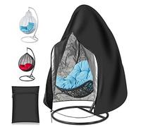 Custodia protettiva per poltrona sospesa, impermeabile, antivento, tessuto Oxford 420D con rivestimento in PVC, accessorio di protezione per mobili da giardino e balcone (nero)