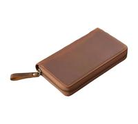 Custodia protettiva per quaderni, con cerniera, con 3 scomparti per penne, per agenda da 18 x 8,9 cm, organizer in pelle da lavoro