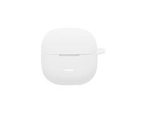 Custodia protettiva per Redmi Buds 8 Active, cover morbida in silicone con design antiurto, compatibile con ricarica wireless, con moschettone per accessori per auricolari (bianco)