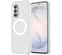 Custodia protettiva per Samsung Galaxy S26 compatibile Mag-Safe, grado militare S26 magnetica traslucida opaca, custodia rigida in policarbonato antiurto per Samsung S26 custodia protettiva (bianco)