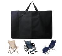 Custodia protettiva per sedie pieghevoli, per mobili da giardino, 72 x 28 x 106 cm, 600D, impermeabile, antivento, resistente ai raggi UV, per sedie pieghevoli (nero)