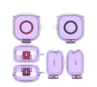 Custodia protettiva per So-ny LinkBuds Clip WF-LC900 TPU antiurto con clip di bloccaggio e moschettone, design trasparente/anti-impronte (viola trasparente)