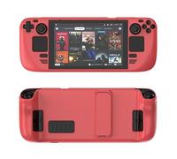 Custodia protettiva per Steam Deck, custodia protettiva colorata in materiale PC delicato sulla pelle, con supporto per console di gioco (rosso)