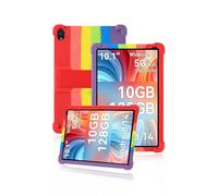Custodia protettiva per tablet Ainmel 107 da 10,1", in morbido silicone, delicata sulla pelle, con supporto regolabile (arcobaleno)