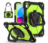 Custodia protettiva per tablet Case For iPad 11th Generation A16 11 inch 2025 Rugged Shockproof Cover,Protective Case W 360 Swivel Kickstand+Hand Strap+Shoulder Strap Protezione resistente(Green 3)