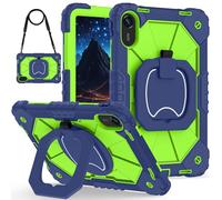 Custodia protettiva per tablet Case For Xiaomi Redmi Pad 2 11 inch 2025 Rugged Shockproof Cover,Protective Case W 360 Swivel Kickstand+Hand Strap+Shoulder Strap Protezione resistente(Yellow Green)