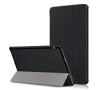 Custodia protettiva per tablet compatibile con Huawei Mediapad T5 10, custodia protettiva in tre parti, custodia rigida in policarbonato sottile, protezione resistente (nero)