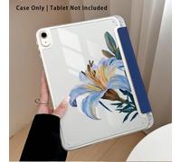 Custodia protettiva per tablet con effetto dipinto a gigli blu chiaro e altri motivi, con supporto, compatibile con Honor 8/9/10/X8/X8A/X9/X8Pro/X9Pro, MatePad SE 11 pollici/MatePad 11 pollici/11,5 po