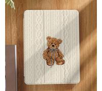Custodia protettiva per tablet con motivo orso & maglia, compatibile con iPad 9.7/10.2/10.5/10.9/12.9 pollici, Pro 11 pollici, 10a generazione, Galaxy Tab S6 Lite 10.4 pollici, Kindle Paperwhite 12a g