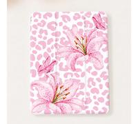 Custodia protettiva per tablet con stampa leopardata rosa patchwork e motivo floreale ibisco estivo, custodia protettiva con supporto tri-fold, compatibile con iPad 10.2 pollici (A16) 11 pollici 11ª g