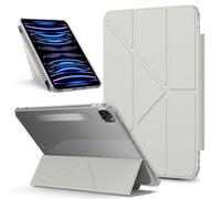 Custodia protettiva per tablet For iPad Pro 12.9 Inch (2022/2021/2020) Detachable Magnetic Tablet PC Cases Multi-Angle Viewing Clear Transparent Back Shell Shockproof Case Protezione resistente(Gris)