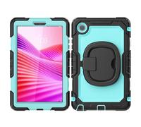 Custodia protettiva per tablet For Lenovo Tab One 8.7 inch/K9 TB305FU 2025 Case with Screen Protector,Full Body Protective Rugged Cover Rotating Handle Silicone Case Protezione resistente(L Blue pc)
