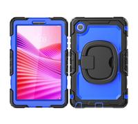 Custodia protettiva per tablet For Lenovo Tab One 8.7 inch/K9 TB305FU 2025 Case with Screen Protector,Full Body Protective Rugged Cover Rotating Handle Silicone Case Protezione resistente(Blue pc)