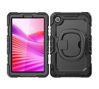 Custodia protettiva per tablet For Lenovo Tab One 8.7 inch/K9 TB305FU 2025 Case with Screen Protector,Full Body Protective Rugged Cover Rotating Handle Silicone Case Protezione resistente(Siyah)