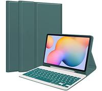 Custodia Protettiva per Tablet for Samsung Galaxy Tab S6 Lite 10.4 inch 2022 (SM-P613/P619) & 2020 (SM-P610/P615) Case with Keyboard,Detachable Wireless Keyboard Protezione Resistente(Dark Green)