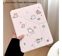 Custodia protettiva per tablet in acrilico effetto cristallo con motivo a gatti e cuori, con supporto, compatibile con Honor 8/9/10, Honor GT 11.5 pollici/X8/X8A/X9/X8Pro/X9Pro/V9/V8 Pro e altri model