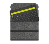 Custodia protettiva per tastiera Logitech K480, custodia da viaggio in feltro con design a copertura completa, antiurto, antipolvere, organizer per accessori per tastiera wireless (grigio scuro)