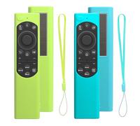 Custodia Protettiva per Telecomando Samsung (2021-2022) BN59-01385B, TM2280E, BN59-01391B,BN59-01391A, BN59-01357B - Silicone Antiscivolo e Antiurto (Blu Fluorescente + Verde Fluorescente)