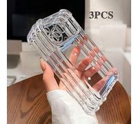 Custodia protettiva per telefono a righe verticali in TPU trasparente, con cuscino ammortizzante in TPU a bolle, antiurto, compatibile con iPhone 17/17 Pro/17 Pro Max/17 Air/16/16 Pro/16 Pro Max/16 Pl