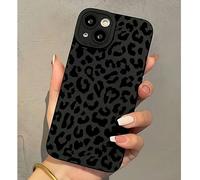 Custodia protettiva per telefono con stampa leopardata nera alla moda, compatibile con iPhone 15 Pro Max/15 Pro/15/14/13/12/11, 13 Pro/14 Pro Max, versione internazionale, non la versione domestica, r