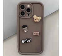 Custodia protettiva per telefono in peluche a forma di orso, compatibile con iPhone 16/16 Pro/16 Pro Max, iPhone 15 nuovo, iPhone 14 Pro/13/12/11 Pro Max/X/XR, iPhone 14 Plus, iPhone 7/8, SE antiurto;