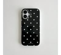 Custodia protettiva per telefono in TPU alla moda a pois bianco e nero, a prova di urti, compatibile con modelli Apple, adatta come regalo di compleanno e Natale per coppie, fidanzate, figlie e fidanz