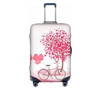 Custodia protettiva per trolley da bicicletta con alberi romantici a forma di cuore per San Valentino, elastica, lavabile, antigraffio, misura 45-81 cm, bianco, L
