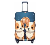 Custodia protettiva per valigia ad alta elasticità con stampa di due simpatici cani Corgi, custodia protettiva universale antigraffio per valigia da viaggio per uomini e donne.