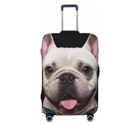 Custodia protettiva per valigia ad alta elasticità con stampa di un simpatico bulldog, custodia universale antigraffio per valigia da viaggio per uomo e donna.