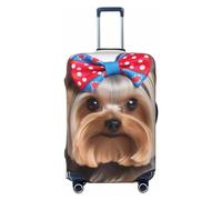 Custodia protettiva per valigia ad alta elasticità con stampa "Un cagnolino che indossa un fiocco", custodia universale antigraffio per valigia da viaggio per uomo e donna.