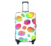 Custodia protettiva per valigia da viaggio in spandex con motivo leopardato arcobaleno, antipolvere con motivo leopardato arcobaleno, adatta a bagagli da 18-32 pollici, custodia per valigia per bambin