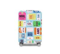 Custodia protettiva per valigia, grande (66-76 cm), riutilizzabile, lavabile, con cerniera, Piatti della città, L (66-76cm), Piatti della città