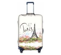 Custodia protettiva per valigia, motivo: Torre Eiffel di Parigi, elastica, lavabile, antigraffio, adatta per valigie, misura 45,7-81,3 cm, bianco, M