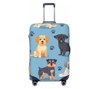 Custodia protettiva per valigie con cane in stile cartone animato, con stampa di zampe, copertura elastica per bagagli, antigraffio, antipolvere, adatta per bagagli da 73 a 81 cm