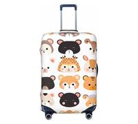 Custodia protettiva per valigie con grazioso animale dello zoo, con giraffa, elastica, antigraffio, antipolvere, adatta per bagagli da 56 a 61 cm, Multicolore, M