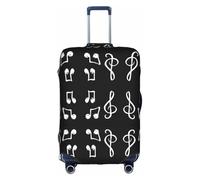 Custodia protettiva per valigie con note musicali, elastica, lavabile, antigraffio, adatta per 45-81 cm, bianco, M