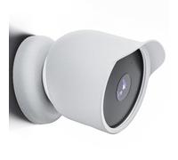 Custodia protettiva per videocamera di sicurezza Google Nest Cam per esterni o interni (batteria), in morbido silicone, impermeabile, antipolvere, accessorio per fotocamera (bianco)